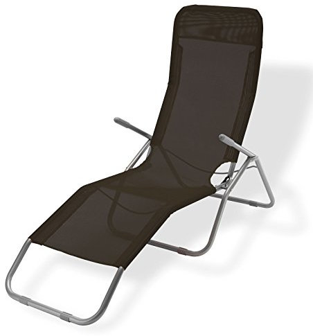 Sonnenliege Gartenliege Virginia Beach schwarz Relaxliege Strandliege