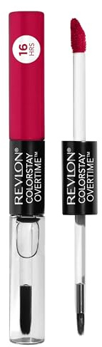 Revlon Colorstay Overtime Lipcolor, Dual Ended Longwearing Liquid Lipstick With Clear Lip Gloss, With Vitamin E In Red/Coral, Unending Red (480)