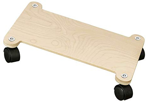 Cemab Supporto per Computer Desktop, Carrello Porta pc in Legno con Ruote, Colore: Betulla Naturale