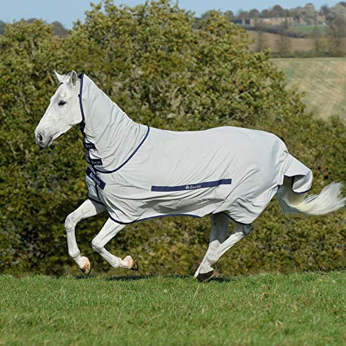 Bucas Sweet Itch Full Neck Fly Rug 6ft6 Silver Blue