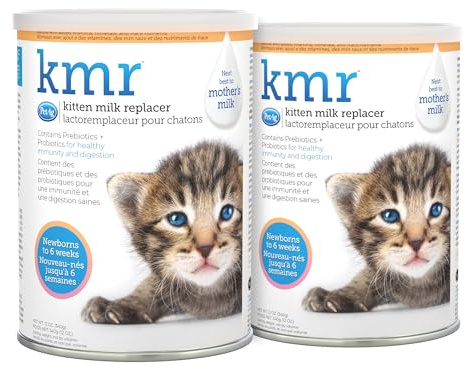 Pet-Ag KMR Kitten Milk Replacer Powder - 12 oz, Pack of 2 - Powdered Kitten Formula with Prebiotics, Probiotics & Vitamins for Kittens Newborn to Six Weeks Old- Easy to Digest