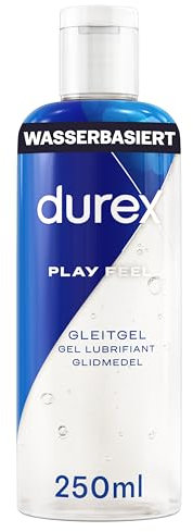 Durex Play Feel Gleitgel – Wasserbasiertes Gleitmittel für angenehme Gleitfähigkeit, sanft & pH-freundlich – 250 ml