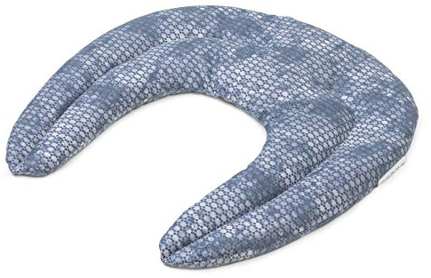 Cojín térmico para el cuello | Saco cervical térmico de semillas | Almohada térmica compartimentada para semillas de colza (color: used look gris azulado)