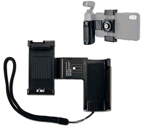 KIWIFOTOS Handgrepp stativ hållare fäste för DJI OSMO ficka 2/OSMO ficka + smarttelefoner (bredd = 56-95 mm), OSMO fickfäste smartphone-stativ