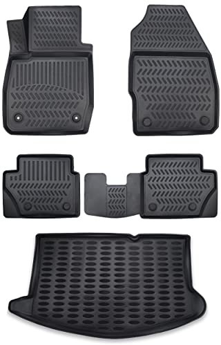 Gummimatten & Kofferraumwanne Set Ford Fiesta VI Schrägheck 2008-2016 3-/5-türer | Extra hoher 5cm Rand