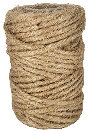 Cuerda de Yute 4MM. 100% Natural. Fabricado en España. Cordel para Manualidades, Bricolaje, Jardinería y Embalaje. 25M.