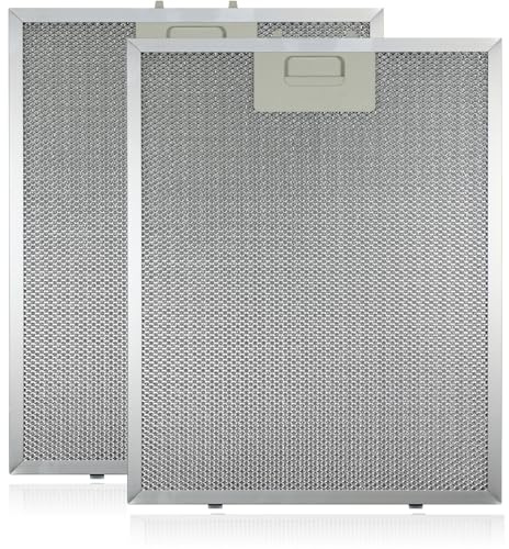 SPARES2GO Fettfilter für Dunstabzugshauben aus Aluminium mit Metallgeflecht für die Entlüftung von Küchenabluftventilatoren (2 Stück Filter, Silber, 300 x 240 mm)