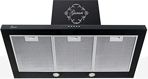 Gurari 461 Black 70, campana extractora de pared 70 cm •1000 m³/h•Campana de pared Lujo fabricante Gurari • 3 velocidades • LED • Campana • Negro • Recirculación posible•2 Filtros metálicos