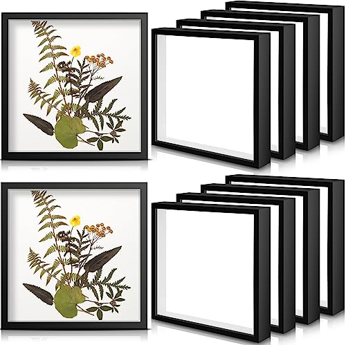Geetery 10 Pack Shadow Box Frame 10 x 10 Inch Wood Frame Memory Display Case Bulk Shadow Boxes for Photo Flowers Memorabilia Wedding Bouquets Graduation Gift Pins Tickets Wall Awards Shell Decor