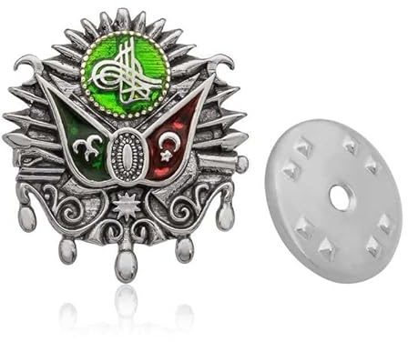 OSMANLI Arma Türk Rozeti Rozet Anstecknadel Osmanischer Reich Wappen 925 SILBER türkiye Üc Hilal Göktürk Türkei Geschenkidee Vatertag Geschenke für Männer Herren Schmuck Accessoires Geschenk