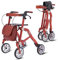 Uplivin Trive Rollator with Wider Seat - 1 Step Double Folding || 4 Wheel Rollator || Lightweight 6.5kg || Aluminum Mobility Walker || Oxidised Surface Finish for Metallic Look (Red)