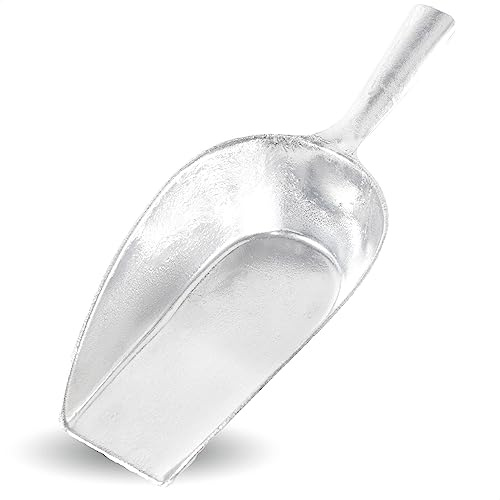 Gastronette Aluminium Mehlschaufel Teeschaufel Leichte und robuste Schaufel für präzises Abmessen von Mehl Zucker Gewürzen Tiernahrung Futter Tee Volumen 250 ml Sackschaufel Handschaufel