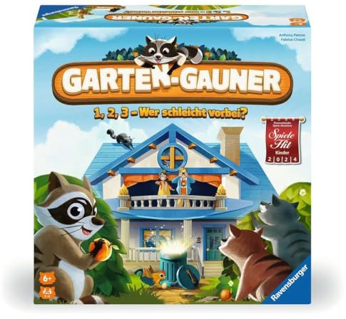 Ravensburger 22698 - Garten-Gauner: 1, 2, 3 - Wer Schleicht vorbei? - Kinderspiel ab 6 Jahren für 2-4 Spieler