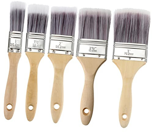 Veemoon 5stücke Farbe Pinsel Set Mit Holzgriff Für Innen Und Außenprojekte Fleckenpinsel Und Profipinsel Für Ölmalerei Chipreinigung Und Scharfe