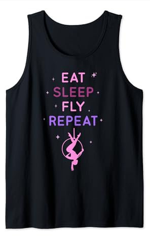 Eat Sleep Fly Repeat Aerial Hoop Stars, Aerial Yoga Geschenke Tank Top