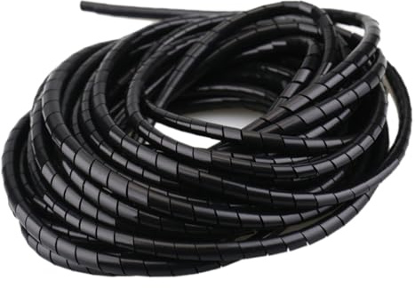 FEEIMOL Manchon de Câble Gaine 8mm Tube de Rangement de Câble Spirale Câble Range Organisateur Câble de Gestion Cache Protection Fils Electrique pour Maison Bureau Noir 11M