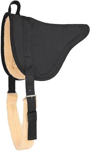 EQUIGEAR Western-Bareback-Schabracke aus schwarzem Wildleder mit Schaffellfutter