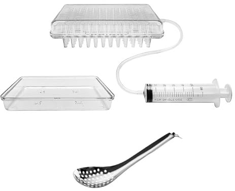 Ieron Set per Caviale, Dispenser sferico per Caviale, contagocce per sferificazione, Filtro per Dispenser per Salsa di Uova con Cucchiaio e siringa