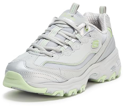 Skechers 150246-gylm, Zapatillas de Ocio Zapatos Mujer, Gris/Lima, 37 EU