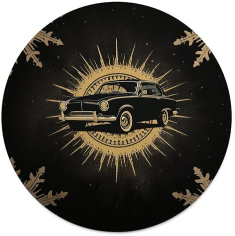 Rundes Strandtuch, Schneeflocken und Autos, bedruckte Reisedecke, personalisierte Decke, Yoga-Decke, Mikrofaser, Strandtuch, dicke Tischdecke, Unisex