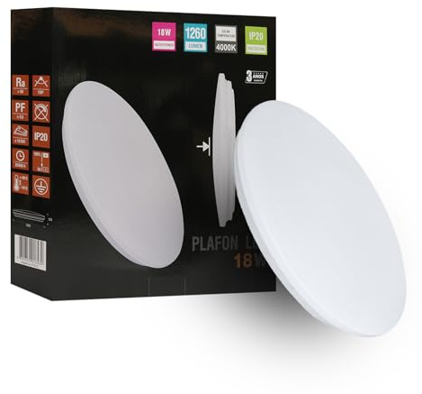 Maxled, Light is Led! Deckenleuchte LED Deckenlampe Ø33cm 4000K Badlampe Rund Flach 18W 1260lmLM Modern Schlicht Lampe Dünn für Bad Balkon Keller Schlafzimmer Flur Büro Badezimmer Küchenlampe