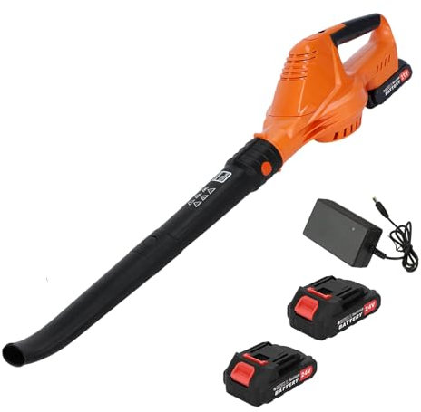 Cordless Leaf Blower,21V Battery Powered Leaf Blower with 2 Batteries,5 Adjustable Speeds,Lightweight Powerful Air Blower Garden Blower for Lawn Care,Patio,Yard