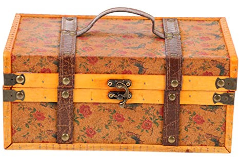 VALICLUD Vintage Holz Schmuck Aufbewahrungsbox Für Ohrringe Und Halsketten Tragbare Schmucktruhe Platzsparend Für Zuhause Büro Und