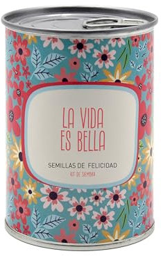 Kit para Plantar Flores en Caja - Semillas de Flores de Colores - Regalo Original y Ecológico para Amigos, Familiares, Fiestas y Cumpleaños, Día de la Familia - Fácil de Usar (La vida es bella)