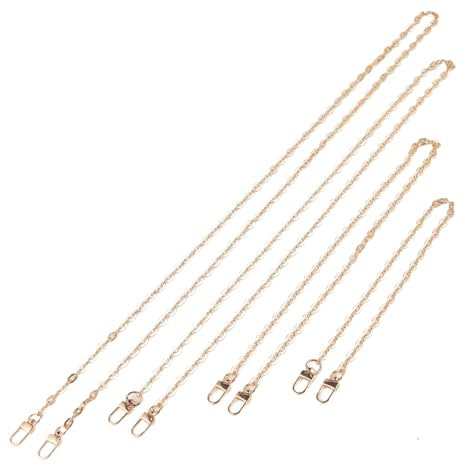KITDAHOM 4 Stück Taschenketten - Taschenketten Gold - Ketten Trageriemen, in 40/60/90/110 cm Längen, rostfrei und farbecht, ideal für DIY-Taschen, Kleidung und mehr