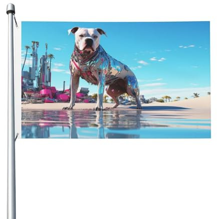Die bunte Welt der Hunde doppelseitige Flagge, 90 x 150 cm, strapazierfähig, für den Innen- und Außenbereich