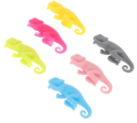 Cabilock Silicone Wine Glass Identifier and Drink Glass Markers Animal Shape Wine Charm Set for Bar and Party 6 Pieces