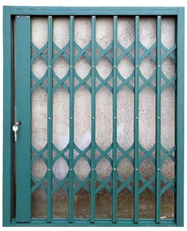 Aluminum Alloy Folding Window Security Bars with Lock, Customizable Outdoor Sliding Gate, Anti-Burglary Protection for Home Security (100x170cm)