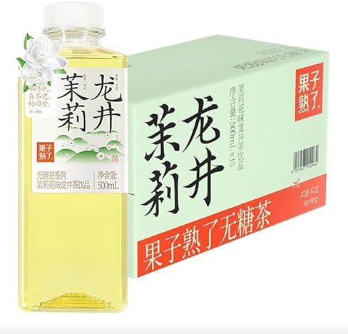 Guozishule Sugar Free Tea Drink 500ml (15 Bottles) – Ready to Drink Tea Beverage – Cold Brew Style Bottled Tea Drink (Jasmine Longjing Tea) BBD 11 July 2026