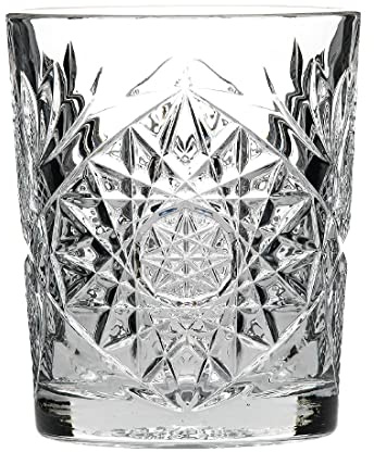 Hobstar 340 ml (12 oz), set med 12, vintage slipat glas whiskyglas