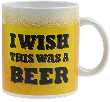 OOTB I Wish This was a Beer Coffee Mug, Porcelain, Multi-Colour, 11 x 11 x 13 cm