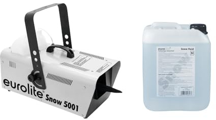 EUROLITE Set Snow 5001 Schneemaschine + Schneefluid 5l | Schneemaschine mittlerer Größe mit Kabelfernbedienung inklusive Schneefluid für Kunstschnee