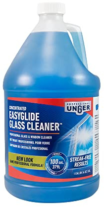 Unger Professional Streak-Free EasyGlide Glass Cleaner Concentrate, 1 Gallon, Ammonia-Free, Makes 100 Gallons of Solution, Safe for Tinted Windows, LOW-E, Windshields and Mirrors