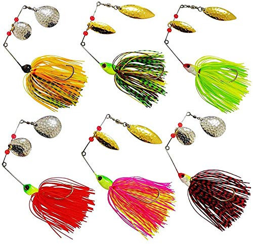 OROOTL Spinner Angelköder Köder Lure Kit - Hart Metall Spinner lockt Multicolor Jig Haken Buzzbait Swimbaits für Hecht Bass Forelle Lachs Süßwasser Salzwasser