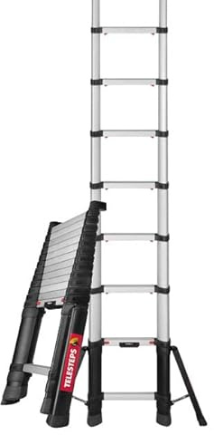 TELESTEPS Echelle telescopique [4,1 Mètres de Long] Echelle télescopique - Echelle de Toit - Escabeau telescopique - Escalier escamotable - échelle de Toit & échelles télescopiques, Echelles