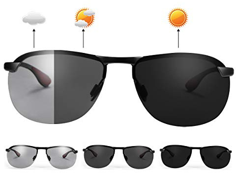 YIMI Photochrome Polarisierte Sonnenbrille Sportbrille Selbsttönend Brille Herren Damen für Radfahren Skilaufen Golf Laufen Angeln