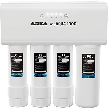 Osmoseanlage 1900 l/Tag – smartes Komplettsystem für Aquarium & Haushalt – entfernt bis zu 99% Schadstoffe, Salze & Bakterien – mit LED-Wechselanzeige – ARKA myAQUA 1900