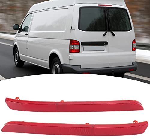 Qiilu Reflektor für Hintere Stoßstange, 7E0945105 LED-Stoßstangenreflektor mit Roter Linse Ersatz-Stoßstangenreflektor für T5 T6 2012-2016