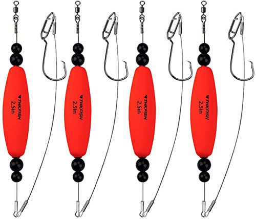 THKFISH Posen Angeln Schwimmer Angelsets Catfish Rattle Rig Wels Posen Hecht Posen Set Santee Rig 4 Stück-2.5in ROT