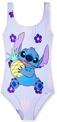 Disney Stitch baddräkt för flickor, pool och strand - present till flickor, Lilla Stitch, 9-10 år
