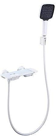 XJTNLB Badewannenarmatur Wasserfall mit Brause 3 Modi Wasserhahn Badewanne mit Brause Wandmontage Bad Armatur Badewanne Einhebelmischer Dusche, Weiß, Ohne Duschstange
