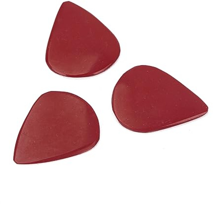 Supvox Glitzer Steine Rot Gitarrenplektren aus Naturstein Dünn und Leicht 3 Stück-pack für Akustikgitarre Glatte Oberfläche