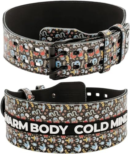 WARM BODY COLD MIND Premium Gewichthebergürtel aus Leder (10cm) für Krafttraining - Gym Gürtel für Gewichtheben, Crossfit, Bodybuilding, Fitness, Powerlifting Weight Lifting Belt für Damen und Herren