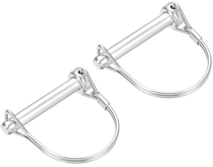 QUARKZMAN 2 Stück 8x45mm Rohrklappsplinte 5/16 Durchmesser 1-3/4 langer Kupplungsstift, runder PTO-Stift für landwirtschaftliche Anhänger, Wagen, Rasenmäher und Garten