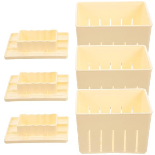 BESTonZON 3sätze Tofu Press Mould Aus Teilen Kunststoff Tofu Maker Mit Deckel Für Herstellung Und Käse Lebensmidllecht Robust Und Langlebig Für Küche