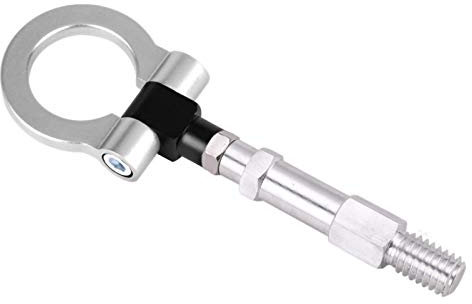 KVIVI Abschlepphakenschraube Rastp-Aluminium-Anhänger-Abschlepphaken Heck Racing Car Tow Hook Passend für Audi 10-15 CNC JDM-Stil (Color : Silver), KVIVI